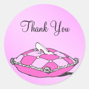 Thank You Cinderella Slipper Pink Sticker