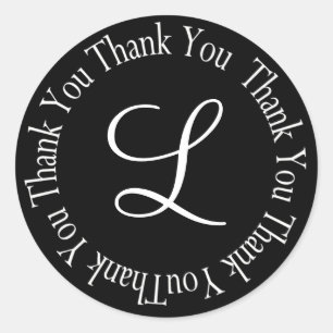 Thank You Circle Letter "L" - Customized Classic Round Sticker