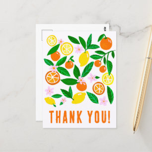 Thank You Citrus Celebration Custom Colorful Postcard