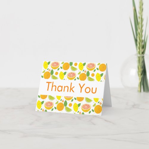 Thank You Citrus Characters Leaf Pattern
