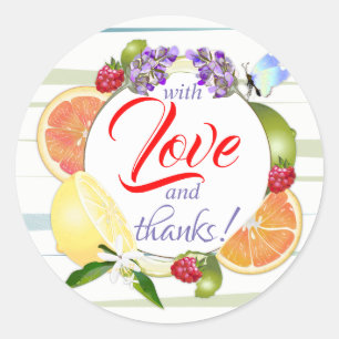 Thank You Citrus Fruits Classic Round Sticker