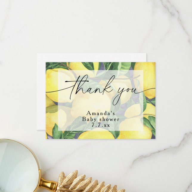 Thank you - Citrus Lemon - Baby shower (Front/Back In Situ)
