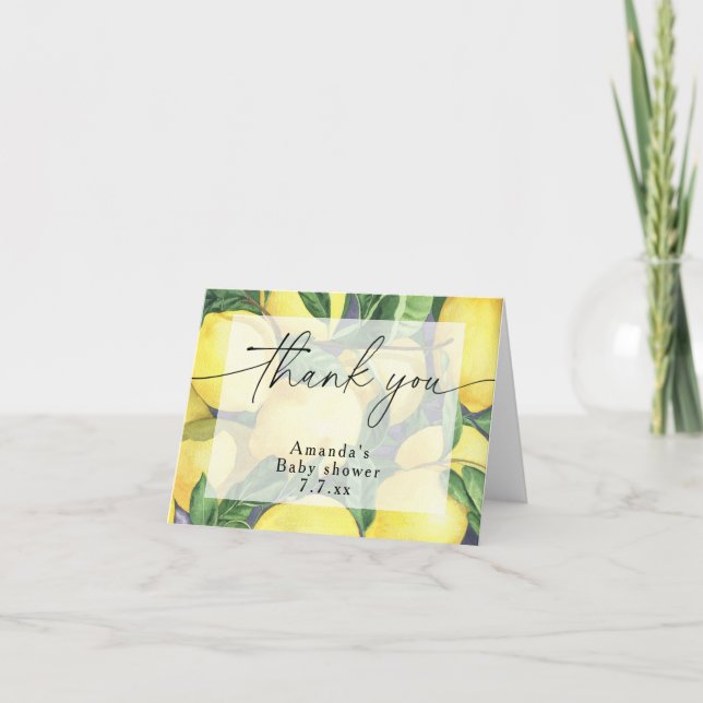 Thank you - Citrus Lemon - Baby shower Card (Front)