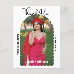 thank you class of 2026 photo graduation wavy arch postcard