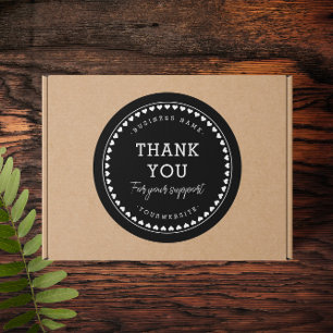 Thank You Classic Love Pattern Stickers