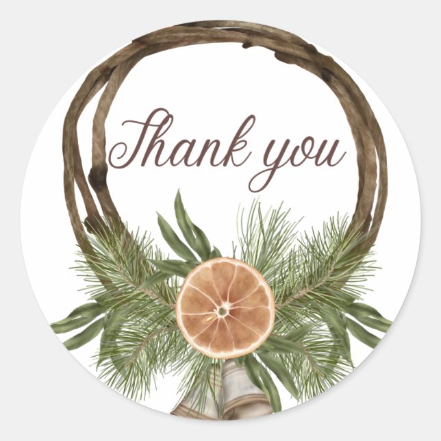 Thank You Classic Round Sticker (Front)