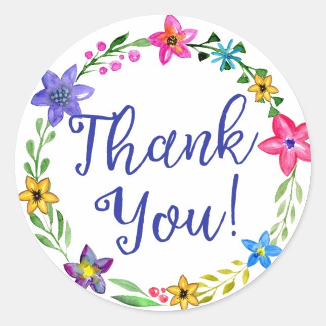 Thank You Classic Round Sticker (Front)