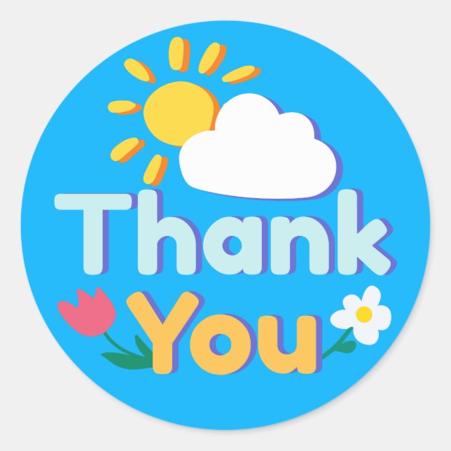 Thank You Classic Round Sticker (Front)
