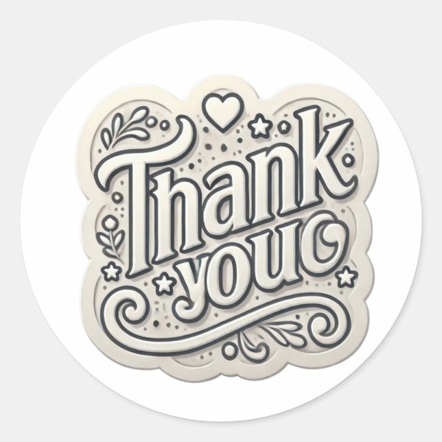 Thank you classic round sticker (Front)