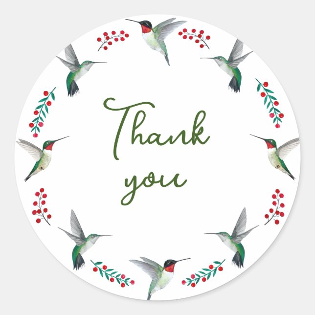 Thank you classic round sticker (Front)