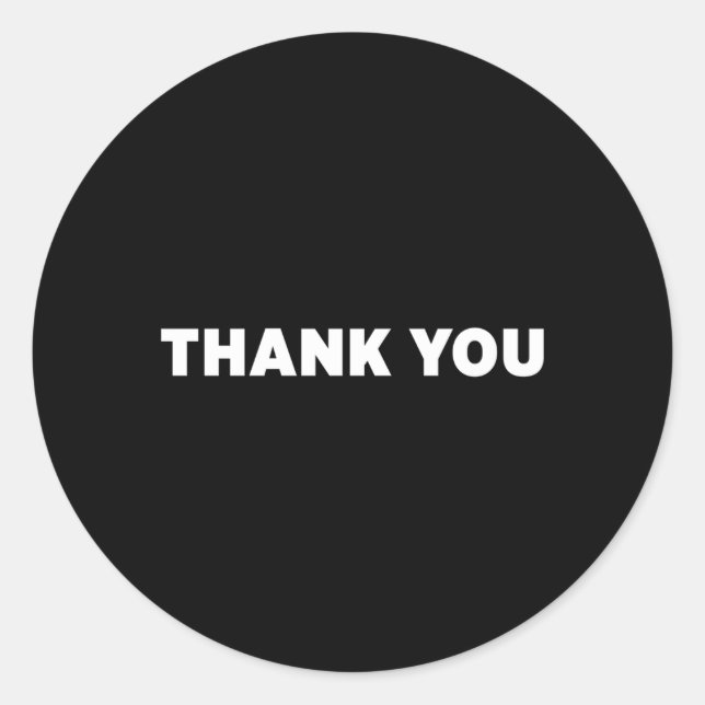 Thank You Classic Round Sticker (Front)