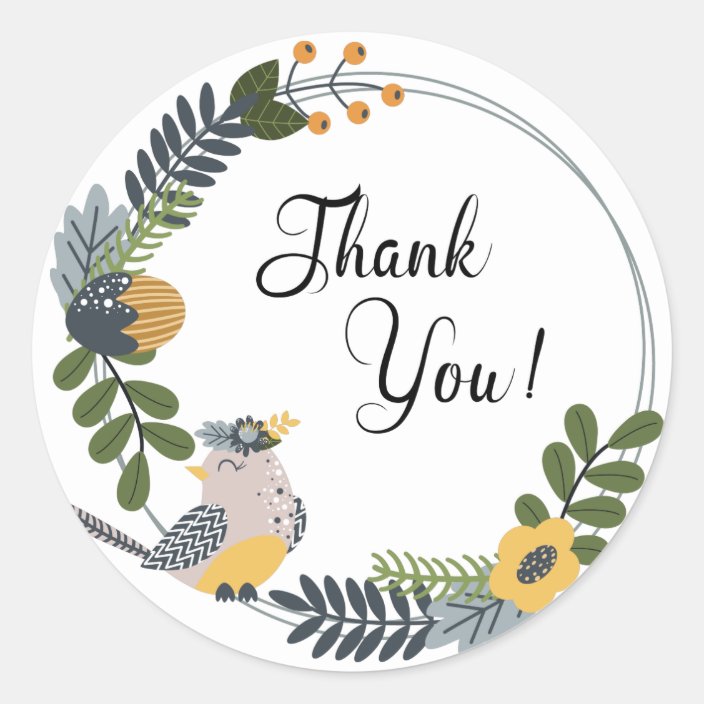 Thank You Classic Round Sticker | Zazzle.com