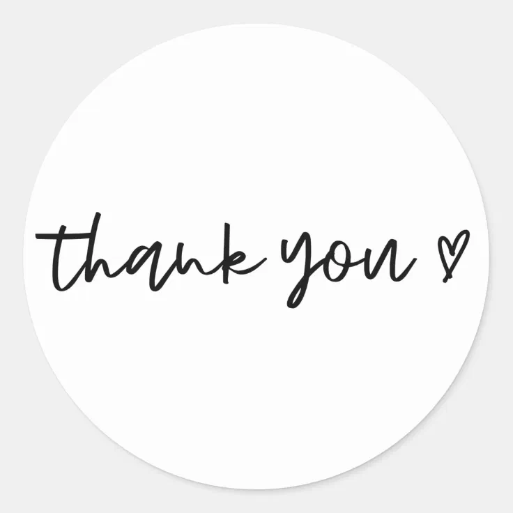 Thank You Classic Round Sticker | Zazzle