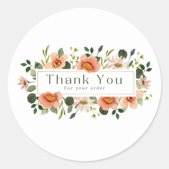 Thank You Classic Round Sticker (Front)