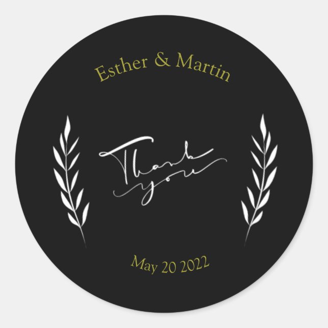 Thank you  classic round sticker (Front)