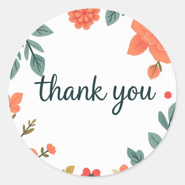 thank you  classic round sticker (Front)