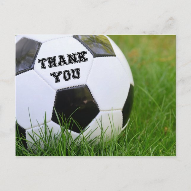 Thank You Classic Soccer Ball Postcard (Front)