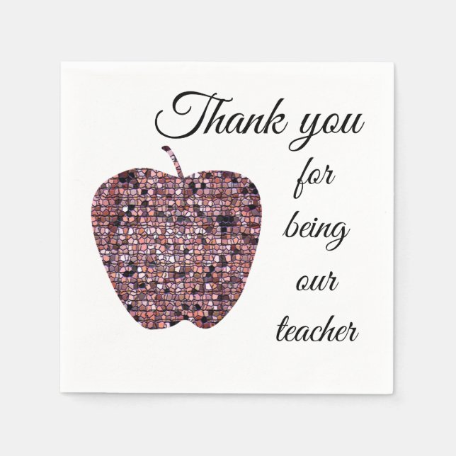 Thank You Classroom Appreciation School Meal Party Napkins (Front)