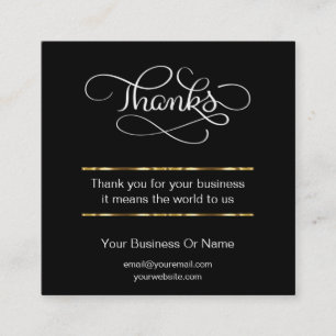THANK YOU Classy Customer Thank You Business Cards