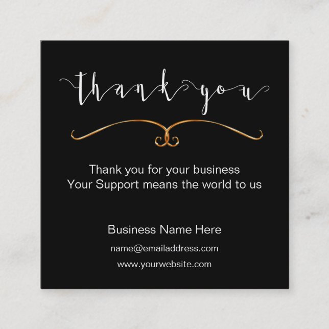 THANK YOU Classy Modern Simple Business Cards (Front)