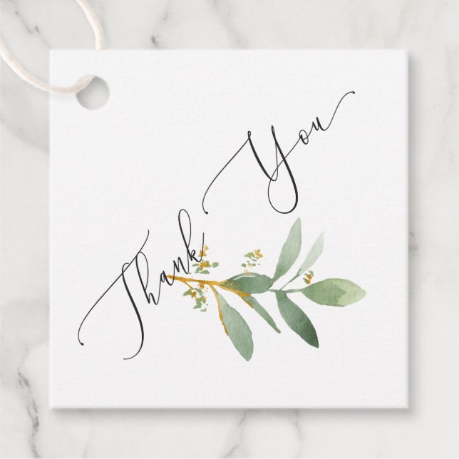 Thank You Classy Wedding Favor Tag (Front)