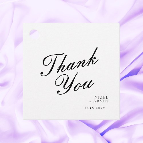 Thank you Clean Minimalist Modern Calligraphy  Favor Tags