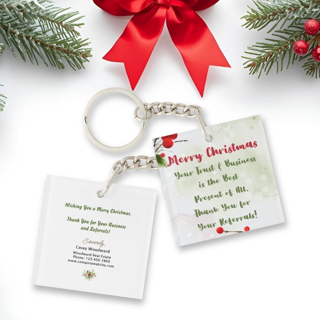 Thank you Client Promotional Referral | Christmas  Keychain (Creator Uploaded)