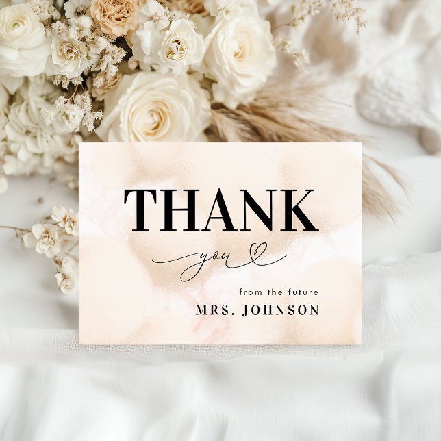 Thank You Cloud Nine Heart Script Bridal Shower Card (Creator Uploaded)
