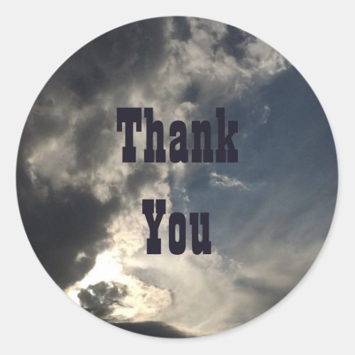 Thank You Clouds Bright Sunlight Gratitude Classic Round Sticker