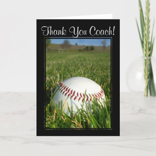 Thank You Coach Baseball greeting card