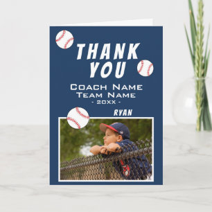 Thank you Coach Baseball Photo Card