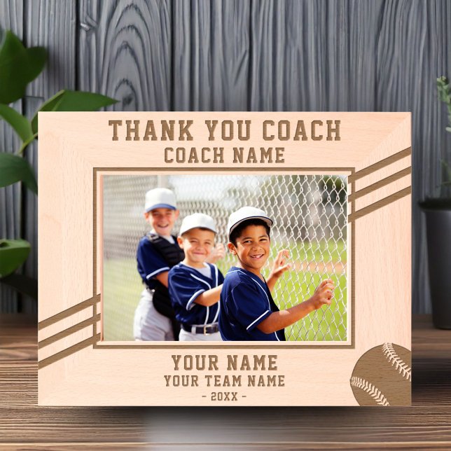 Thank you Coach Baseball Player Name Team Sports Engraved Frames (Creator Uploaded)