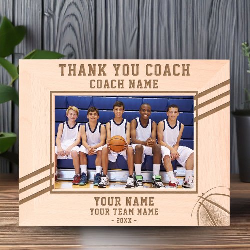 Thank you Coach Basketball Player Name Team Sports Engraved Frames