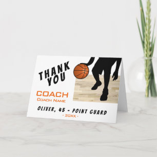 Thank you Coach Basketball Player Silhouette Card