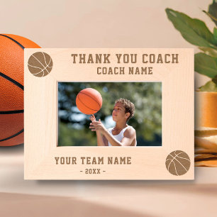 Thank you Coach Basketball Team Name Sports Engraved Frames