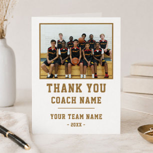 Thank you Coach Big Card Team Name Photo