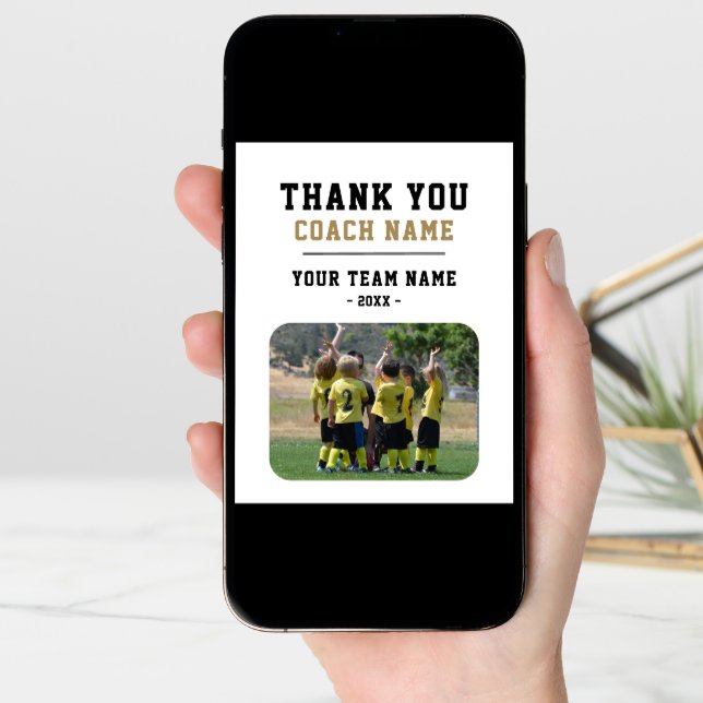 Thank you Coach Big Card with Team Name Photo (Front Digital)