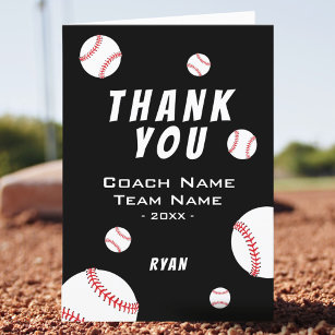 Thank you Coach Black Baseball  Card
