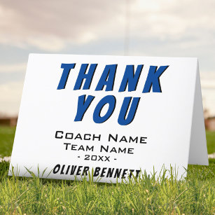 Thank you Coach Card Blue