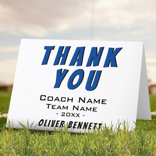 Thank you Coach Card Blue