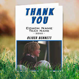 Thank you Coach Card Blue with Photo