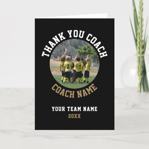 Thank you Coach Card Team Name Photo