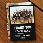 Thank you Coach Card Team Name Photo