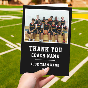 Thank you Coach Card Team Name Photo