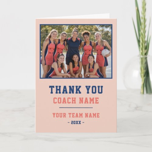 Thank you Coach Card Team Name Photo