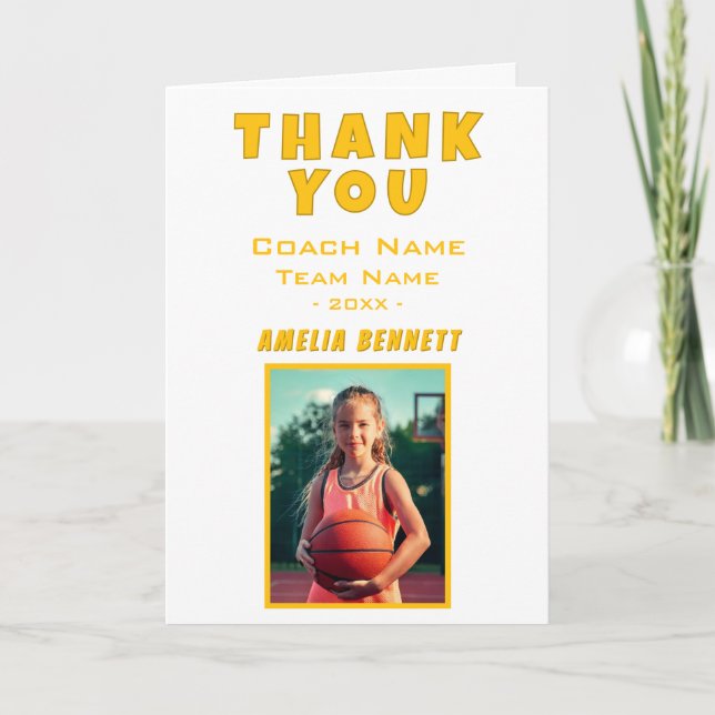 Thank you Coach Card with Photo (Front)
