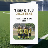 Thank you Coach Card with Team Name Photo