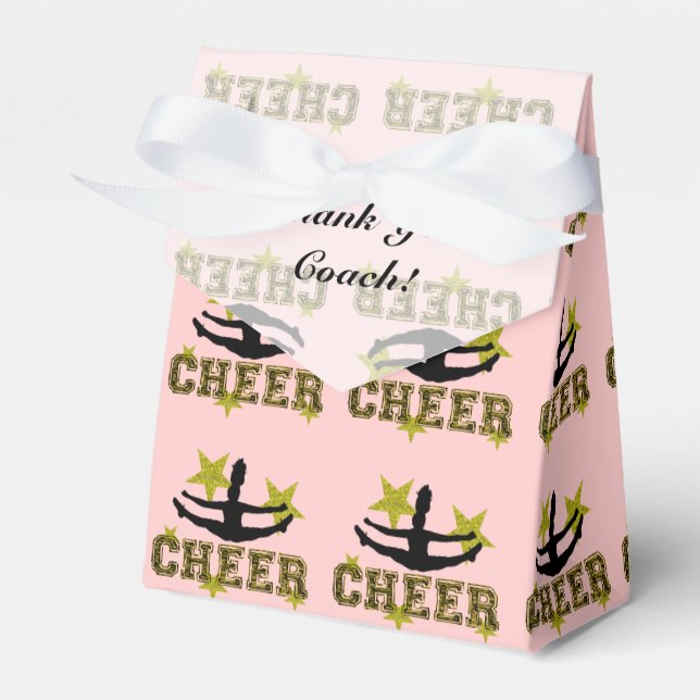 Thank You Coach Cheerleader design favor box (Front Side)