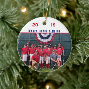 Thank You Coach – Cooperstown Gift Team Photo Ceramic Ornament
