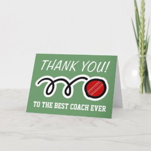 Thank you coach   cricket greeting cards